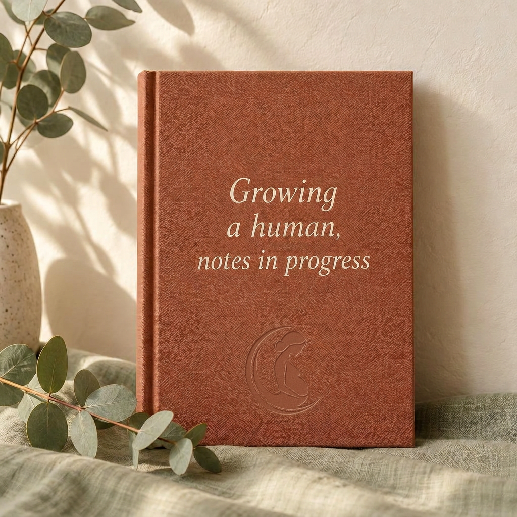 Growing a human, notes in progress journal, designed by Bump to Baby