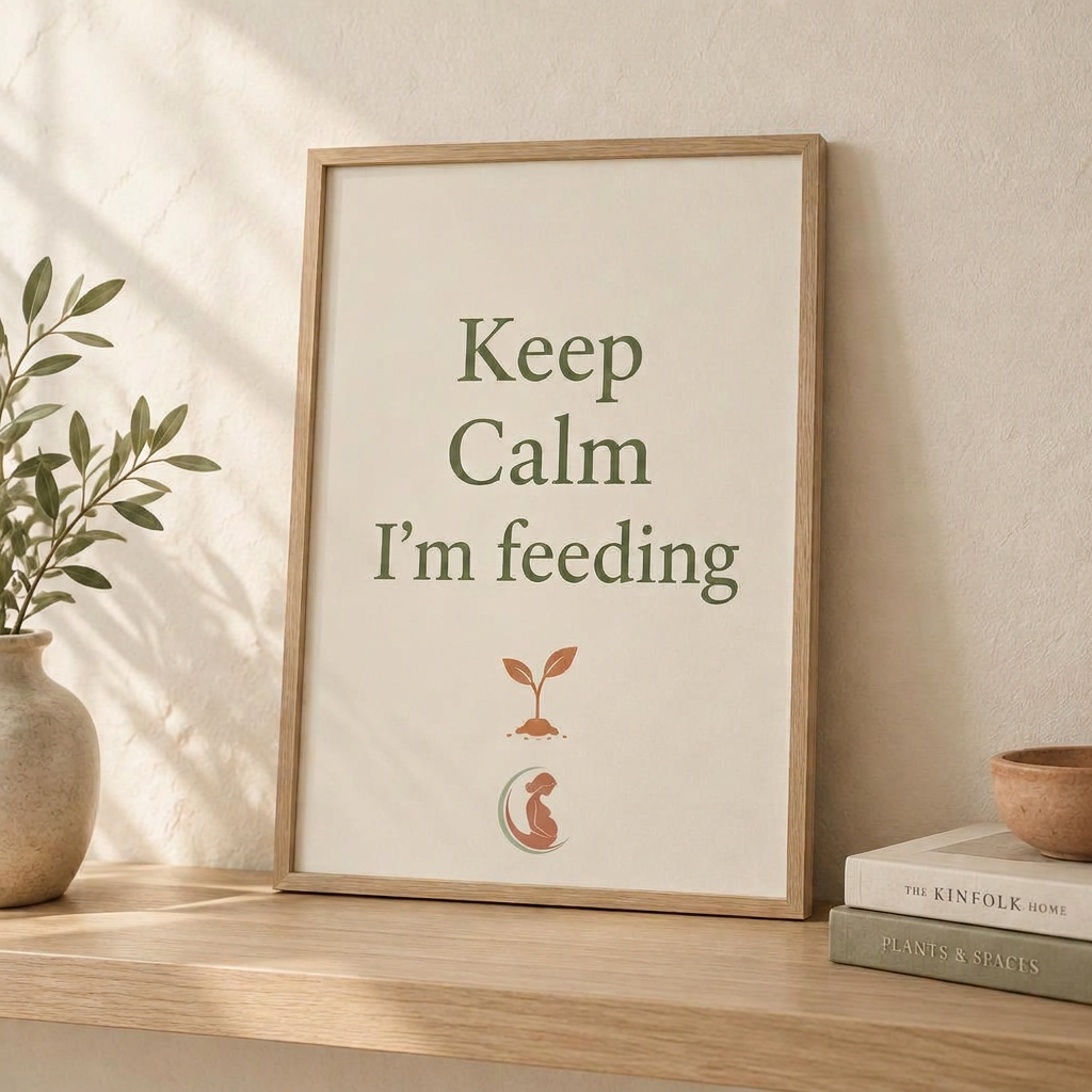 Keep Calm I’m feeding framed print