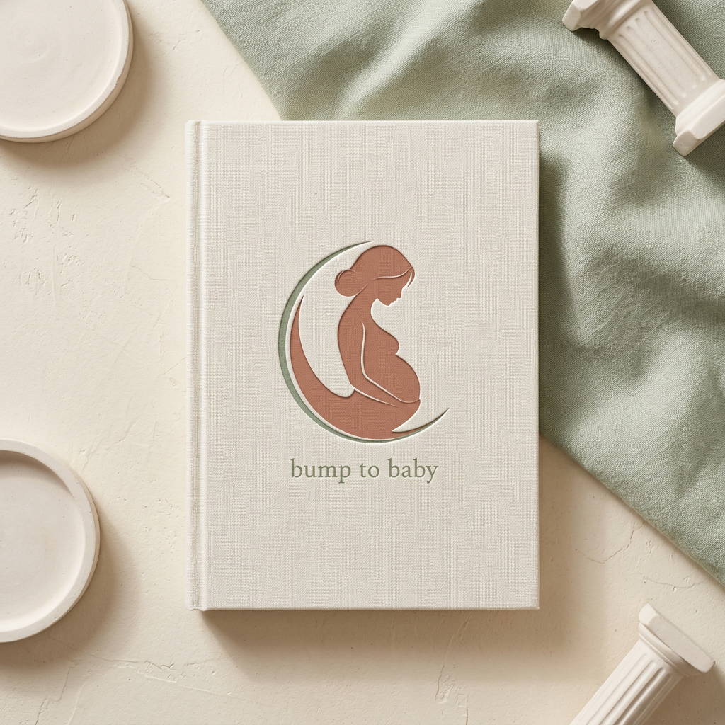 Bump to Baby linen notebook, designed by Bump to Baby
