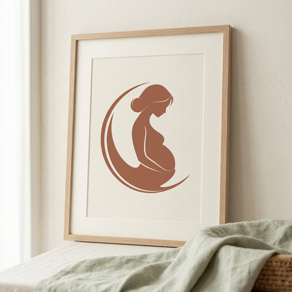 Crescent framed print with the Bump to Baby mark