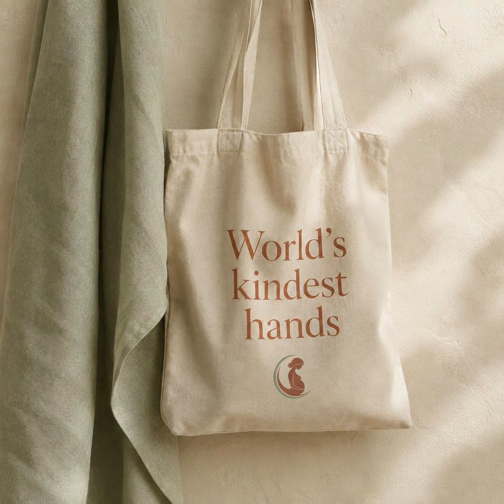 World’s kindest hands tote, designed by Bump to Baby