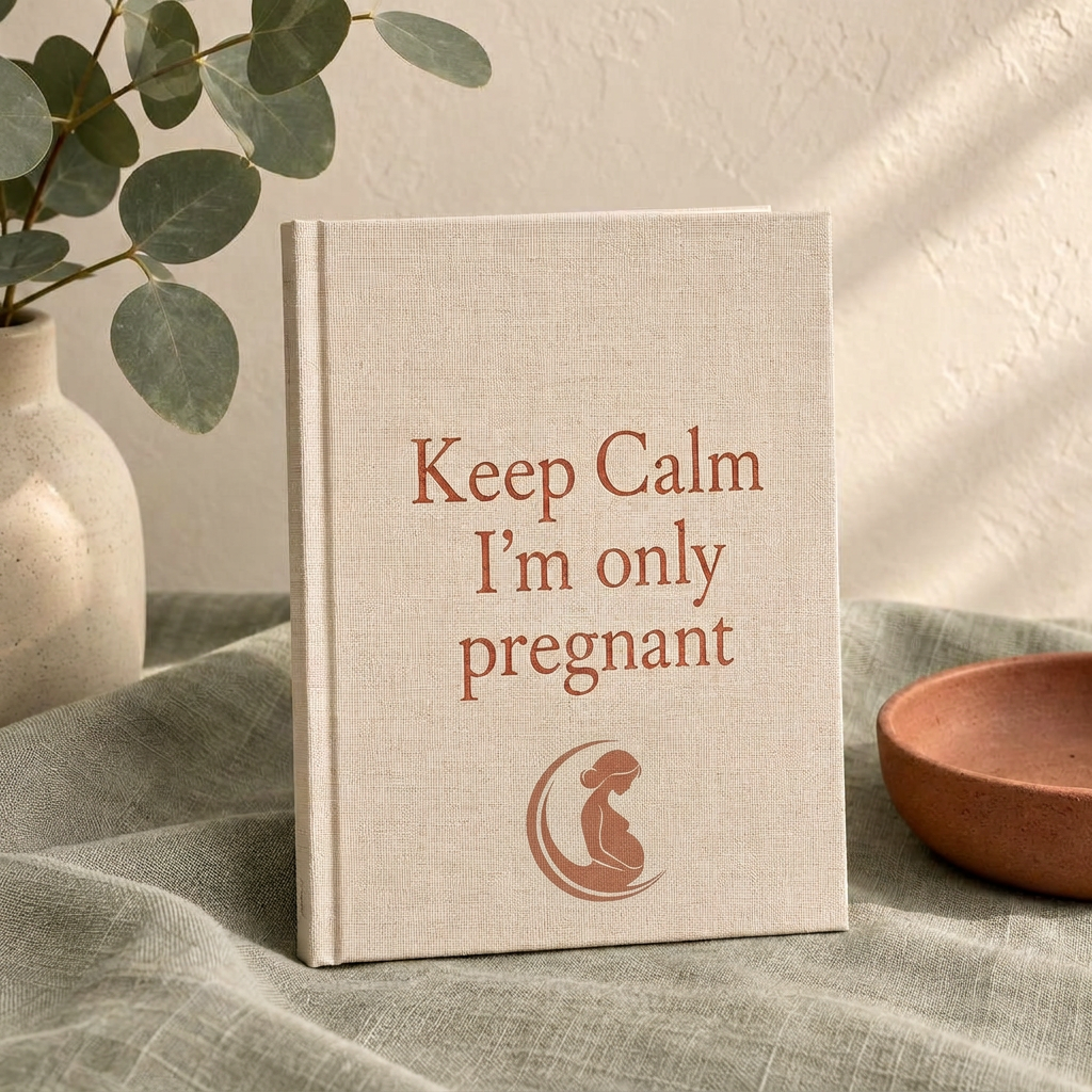 Keep Calm I’m only pregnant notebook, designed by Bump to Baby