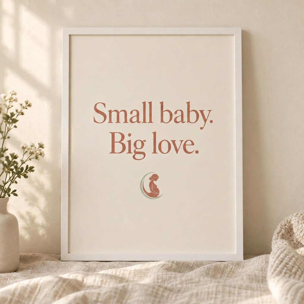 Small baby. Big love. framed print
